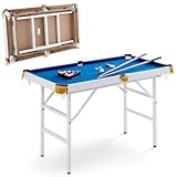 HOMASIS Billardtisch klappbar, Billiard Tisch mit 2 Queues 2 Kreiden 16 Bällen Dreieck & Bürste,...