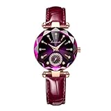 aswan watch Damen Analog Quarz Armbanduhr mit Lederarmband, 2 Zeiger, 32 mm...