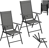 eSituro 2er Gartenstuhl Hochlehner Klappbar 7-Fach Verstellbare Rückenlehne Klappstühle 150 kg...