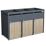 ESTEXO Mülltonnenbox bis 240 L – Behälter & Unterstand für Mülltonnen – Abschließbares...