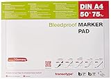 transotype Marker Pad, Layoutpapier für den Einsatz von Pigment-Markern, DIN A4, 70 g/qm, 50 Blatt,...