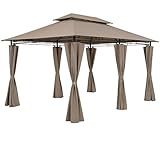 CASARIA® Pavillon Topas 3x4m Metall Wasserabweisend UV-Schutz 50+ mit Seitenteile Stabil...