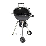 Rundgrill Holzkohlegrill BBQ Mobiler Grill Tragbarer Gartengrill, Edelstahlgrillrost, verchromter...