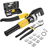 AMTOVL 8T Hydraulische Crimpzange Hydraulisch Presszange Hydraulische Kabelschuh Crimpzange 12AWG...