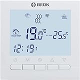 Beok WiFi-Thermostat für Gasheizkessel, programmierbarer LCD-Raumthermostat, AC220V 3A,...