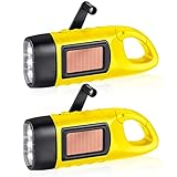 Aicharynic 2PCS Taschenlampe Kurbel, Solar Taschenlampe Dynamo Taschenlampe Solar LED-Taschenlampe...