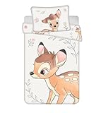 Jerry Fabrics Bambi Babybett-Bettwäsche-Set, Bettbezug 2-teilig 100 x 135 cm + Kissenbezug 40 x 60...