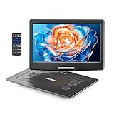 VEVOR tragbarer DVD-Player mit drehbarem HD-Bildschirm (396 mm), eingebauter Akku mit 4,5-5 Std....