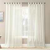 No. 918 Lennox Leinen-Mischgewebe, durchscheinend, Schlaufenvorhang, Leinen, 127 cm B x 160 cm L (1...