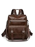 FUNSEED Damen PU Leder Rucksack Wasserdicht und Anti-Diebstahl Umhängetasche Geeignet für Täglich...