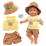 Miunana Kleidung Puppenkleidung Outfits für Baby Puppen, Kleidung Hut für 35-43 cm Puppen
