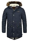 Indicode IDPulsoor Herren Winterjacke Parka Mantel gefüttert mit Teddy-Futter Fellkapuze...