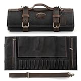 XINZUO Messertasche, Profi Koch Rolltasche, Universal Etui für Koch 12 Slots, 16oz gewachstes...