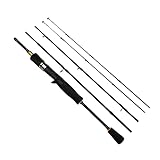 180cm 0.6-8g UL/L Angelrute Baitcast Spinnrute Ultraleichte Kohlefaser,1/2 Spitzen (4 Abschnitte,2...