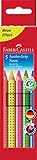Faber-Castell 110994 - Jumbo Buntstifte Set GRIP Neon, 5-teilig, bruchsicher, für Kinder und...