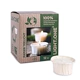 Wenzel Teelichter 12er Set – 6h Brenndauer, CO2-neutral & vegan – Rapswachs Kerzen ohne...