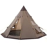 CampFeuer Tipi Zelt Spirit für 4 Personen | Braun | Indianerzelt für Camping, Wandern, 3000 mm...