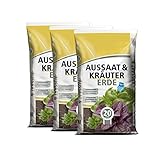 Aussaaterde 60 Liter (3 x 20 Liter) torf-reduzierte Anzuchterde für Pflanzen Kräuter Blumen...