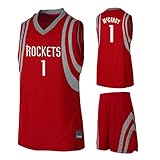 James Harden # 13 Tracy McGrady # 1 Yao Ming # 11 Weste Kurzarm Jersey Houston Rockets Uniform...