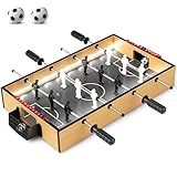 DREAMADE Tischkicker, Mini Kickertisch mit LED-Beleuchtung, Tischfußball Spieltisch für Kinder...