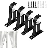 Halterung für Gardinenstange, Halterung für Vorhangstange, schwere Schrankstange für 4 Stück,...