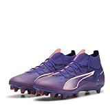 PUMA Unisex Ultra 5 Match+ FG/AG Soccer Shoe, Lapis Lazuli White-Sunset Glow, 44 EU