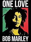 KUSTOM ART Dekoratives Wandposter Serie Sänger Prominente Bob Marley One Love Kunstdruck auf Karton...