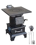 Tragbarer Holzofen für Heizung, Kochen und Outdoor-Aktivitäten im Innenbereich