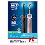 Oral-B Pro 3 3900 Elektrische Zahnbürste/Electric Toothbrush, Doppelpack & 3 Aufsteckbürsten, mit...