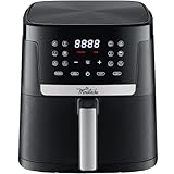 La Moustache - Heißluftfritteuse 7L, Ölfreie Fritteuse 1800W, 12 Programmen, Air Fryer mit Digital...