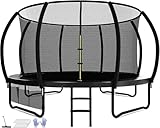 Devoko Trampolin Outdoor Ø 228/305/366/427 cm, vom TÜV Rheinland GS-Zertifikat, Kindertrampolin...