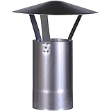 FIREFIX A120/RH Regenhut (verzinkt), Höhe 420 mm, ø 120 mm - für 0,6 mm Starke Ofenrohre, Silber