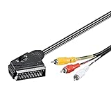 Goobay 50365-GB Scart-Adapterkabel; Scart zu Composite Audio Video; IN/OUT Scartstecker (21-Pin) ...