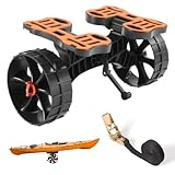 VEVOR Kajakwagen, 136kg, Faltbarer Kanuwagen mit 25,4cm Vollgummireifen & 1 Ratschengurt, Bootswagen...