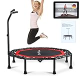 DH FitLife Fitness Trampolin klappbar Leise Gummiseilfederung ohne Installation | 50 Zoll 128cm...