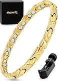 MagnetRX® Ultrastarkes Magnetarmband für Frauen - Doppelmagnet Edelstahl Kristall Magnetband für...