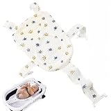 JAWUZ Babybadenetz Verstellbar Babywannenmatte mit 5 Sicherheitsgurten Baumwolle 3D-Wabennetz...