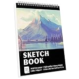 KINSPORY Skizzenbuch A4, 50 Blatt / 100 Seiten, 100 g/m², Spiralgebundenes Zeichenblock für...