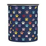Wudan Bunte Pfotenabdrücke Frischhaltedosen mit Deckel, Edelstahlglas, Kaffeedose, Druckknopf,...