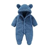 Baby Overall Winter Fleece Warm Schneeanzug Romper mit Kapuze Jungen Mädchen Neugeborenes Footie...