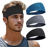 Sport Stirnbänd Herren Damen - Double Sided Dünn Dehnbare rutschfest Haarband, Atmungsaktiv...