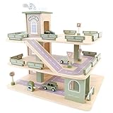 Bandits & Angels Holzspielzeuggarage Bandits Parkerlebnis mit 3 Etagen und Aufzug – inklusive 4...