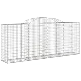 Gabionen mit Hochbogen 10 STK 300x50x120/140cm - Verzinktes Eisen für Gartenpflege, Langlebig &...