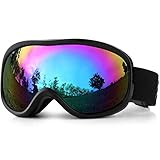 SPOSUNE Skibrille Damen Herren Snowboardbrille OTG Kids Skibrille Brille Wear Anti-Fog 100% UV400...