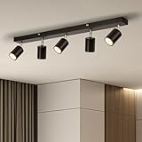 Gr4tec LED Deckenstrahler 5 Flammig, Strahler Deckenleuchte Schwarz Inkl. 5 x 6W GU10 550LM...