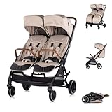 Chipolino Zwillingskinderwagen Twinity Fußabdeckung Wickeltasche Becherhalter, Farben:beige