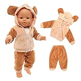 Miunana Kleidung Bekleidung Outfits für Baby Puppen, Puppenkleidung 35-43 cm, 2 teilig, Jacke Hose...