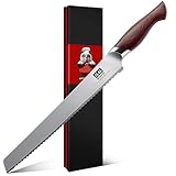 SHAN ZU Brotmesser 25cm, Japanischer Sägezahnmesser für Brot & Kuchen, Brotschneidemesser mit...