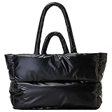Kexpery Hobo Handtasche für Damen, gesteppt, weich, einfarbig, leicht, metallisch, für Reisen,...