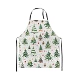 Homewish Aquarell Weihnachtsbaum Schürze 78x66 Weihnachten Tannenbaum Küchenschürze Sterne...